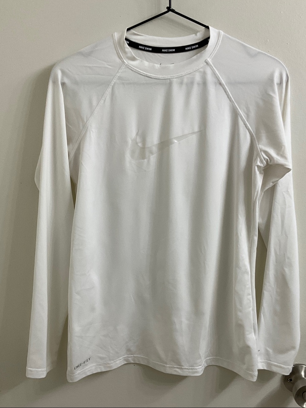 Nike White Long-Sleeve Performance Shirt